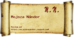 Mojsza Nándor névjegykártya